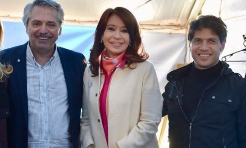 Alberto Fernández Cristina Kirchner y Axel Kicillof