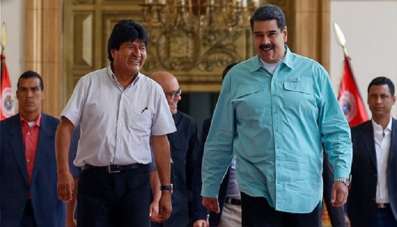Evo y Maduro posesión presidencial
