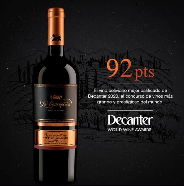 Vino boliviano mejor rankeado en el Decanter World Wine Awards