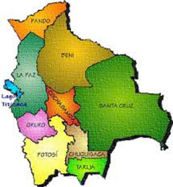 Mapa político de Bolivia