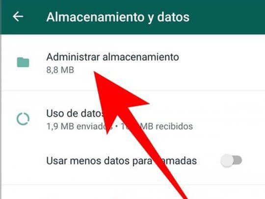 Liberar espacio en WhatsApp