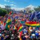 Marcha en apoyo a Luis Arce en Cochabamba