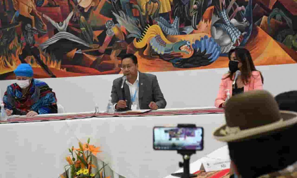 Luis Arce en conferencia de prensa