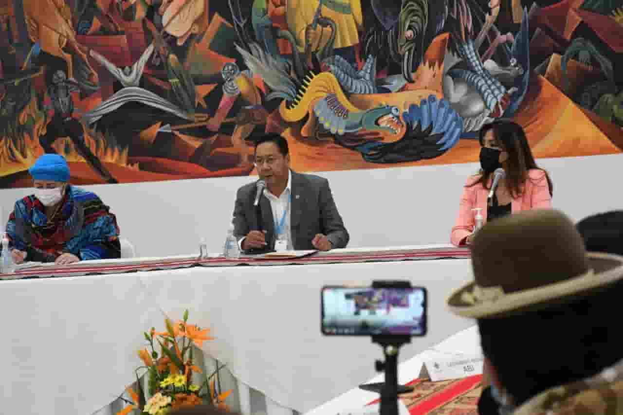 Luis Arce en conferencia de prensa