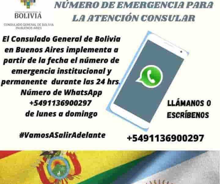 Consulado de Bolivia en Buenos Aires WhatsApp