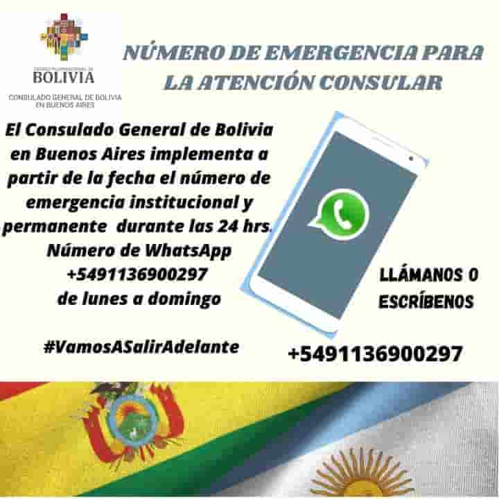 Consulado de Bolivia en Buenos Aires WhatsApp