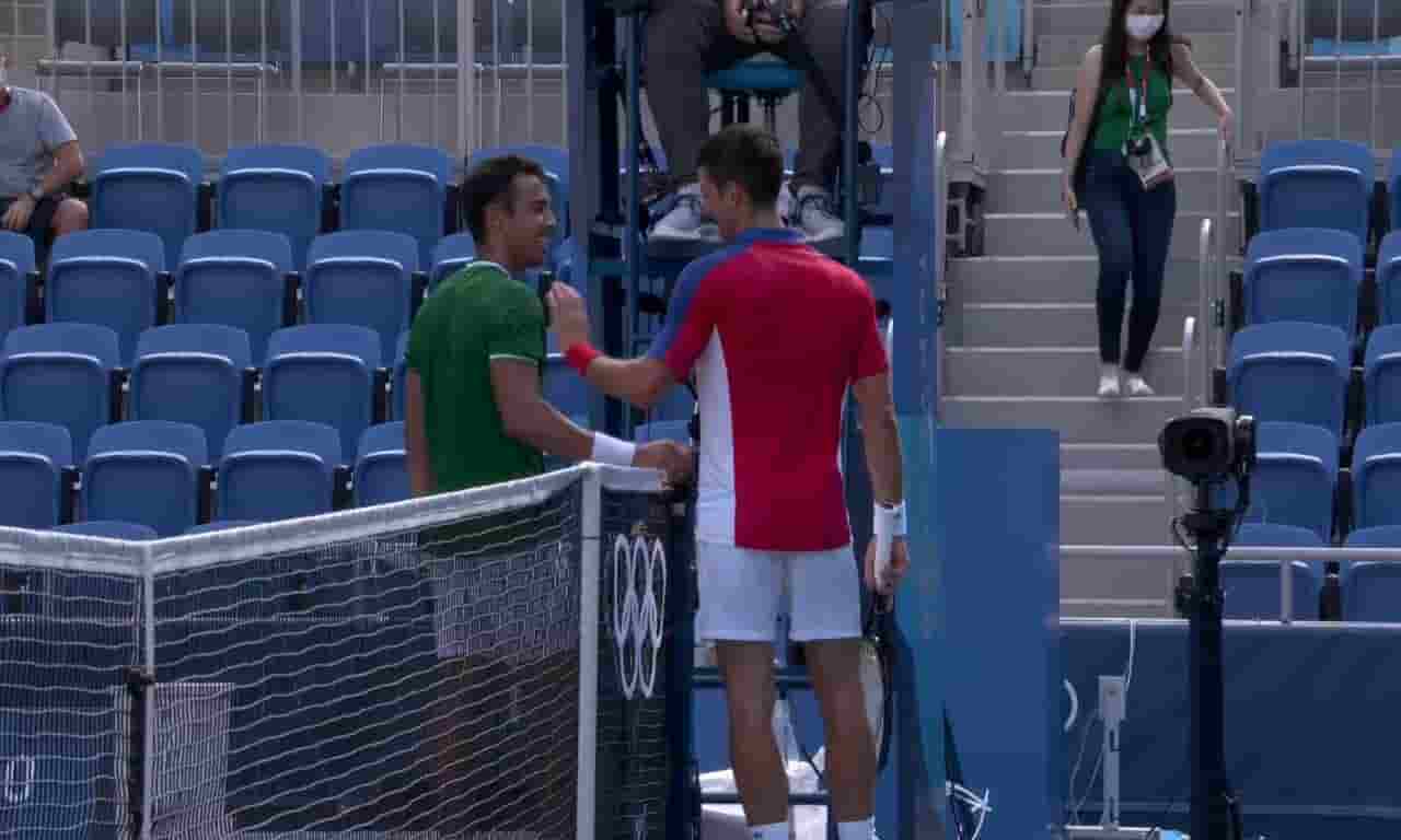 Hugo Dellien y Novak Djokovic en los Juegos Olímpicos Tokio 2020