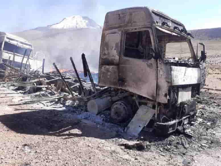 Camión de contrabando incinerado