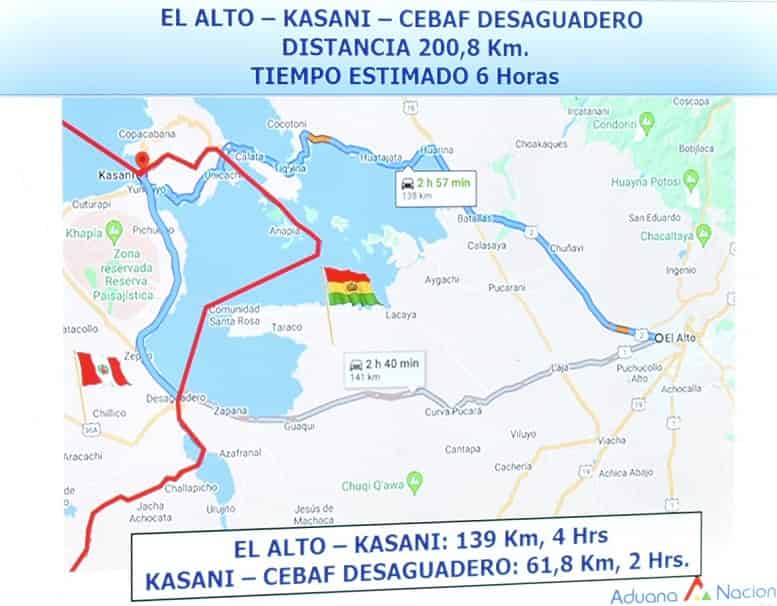 Mapa de ruta alterna hacia Perú