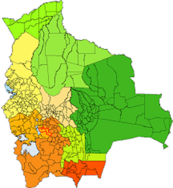 Mapa de Bolivia con limites municipales