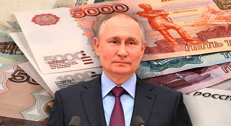 Presidente Putin con los Rublos