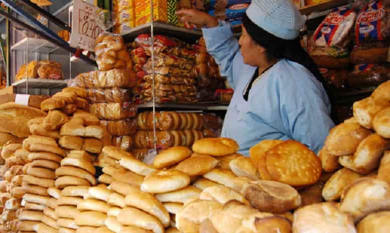 Venta de pan en La Paz