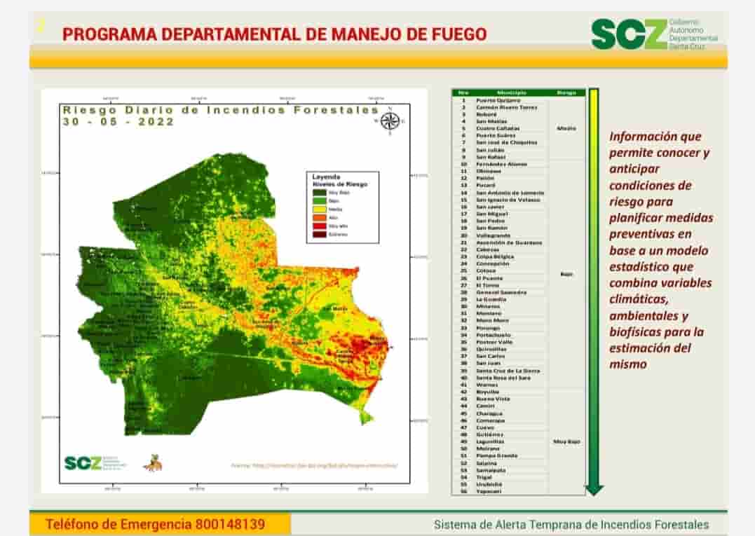 Mapa de incendios forestales