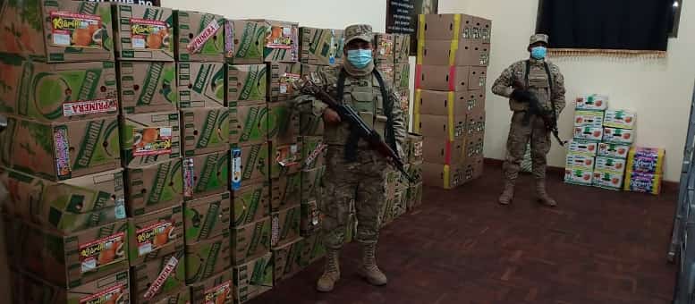 Contrabando confiscado por las FFAA