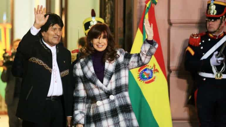 Evo Morales Alberto Fernández y Cristina Fernández de Kirchner