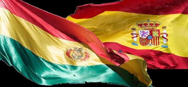 Banderas de Bolivia y España