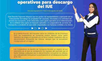 Cooperativas de transporte podrán deducir gastos