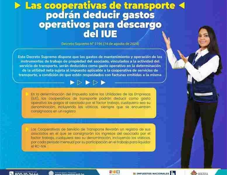 Cooperativas de transporte podrán deducir gastos
