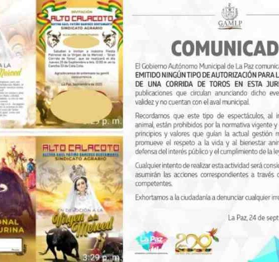 Prohibición de corrida de toros